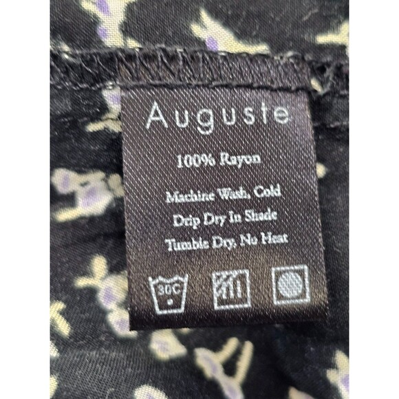 PLK Women's 6 Auguste Off Shoulder Tie Waist Hi Slit Black Rayon Maxi Dress EUC‎ - Picture 9 of 9